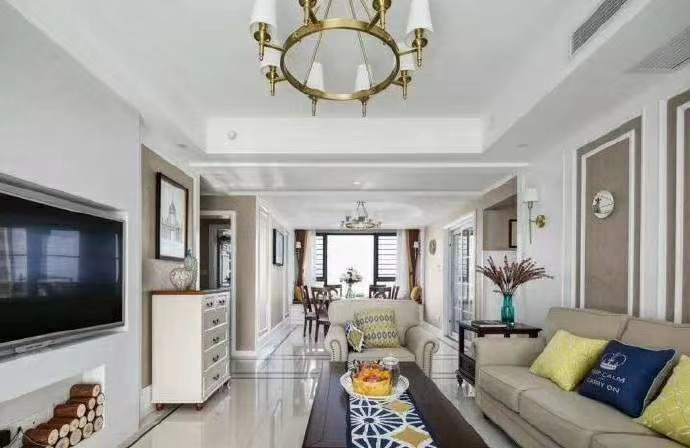 【河北紫苹果装饰】140㎡现代美式风格家居设计，清新优雅、堪称完美！