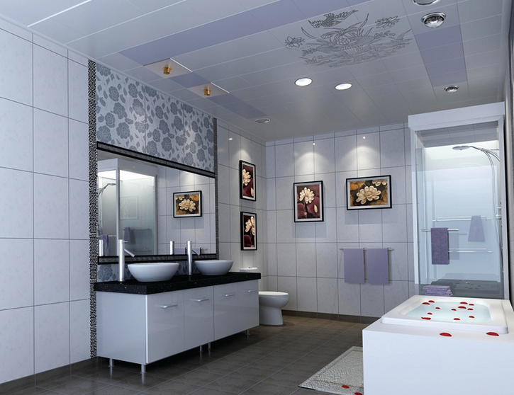 现代浴室集成吊顶装修效果图