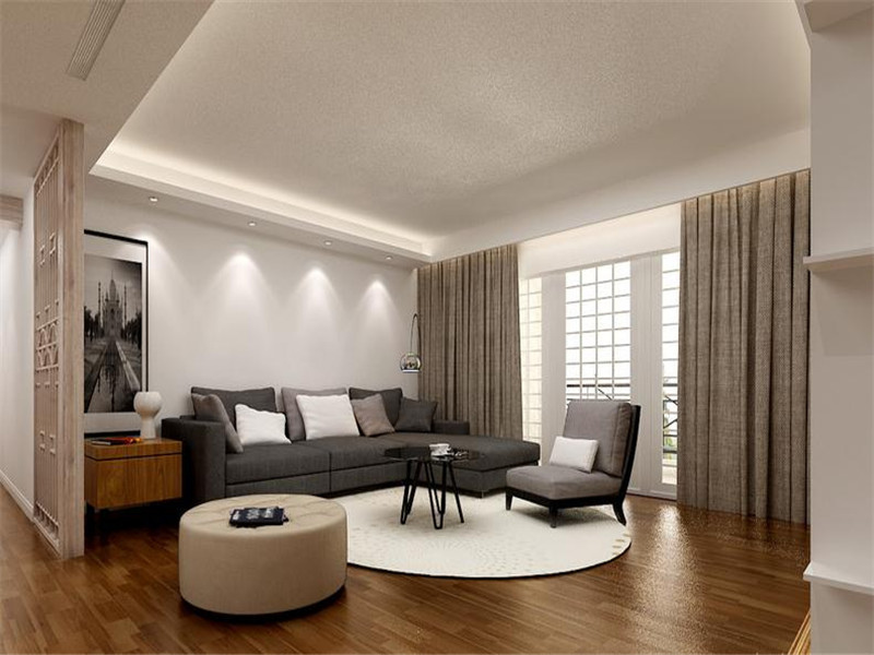 现代风格客厅真皮沙发装修效果图