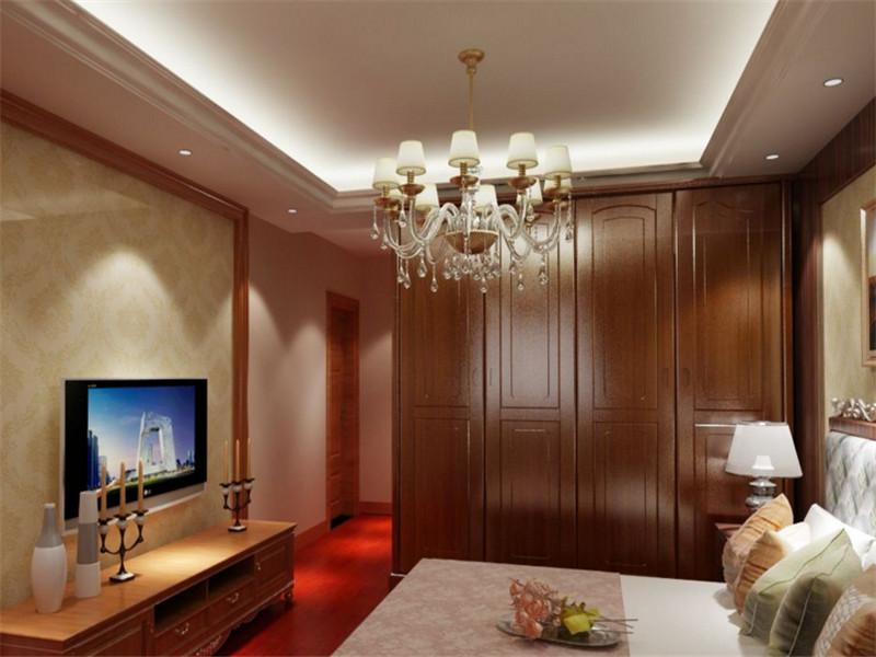 中式风格两居室卧室装修效果图