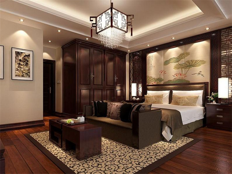 中式小居室卧室装修图