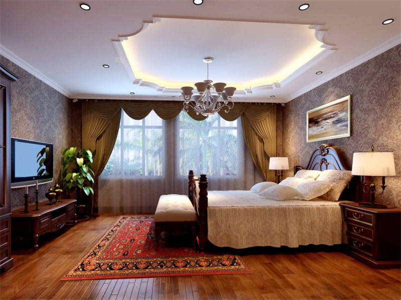 古典欧式别墅卧室装修效果图