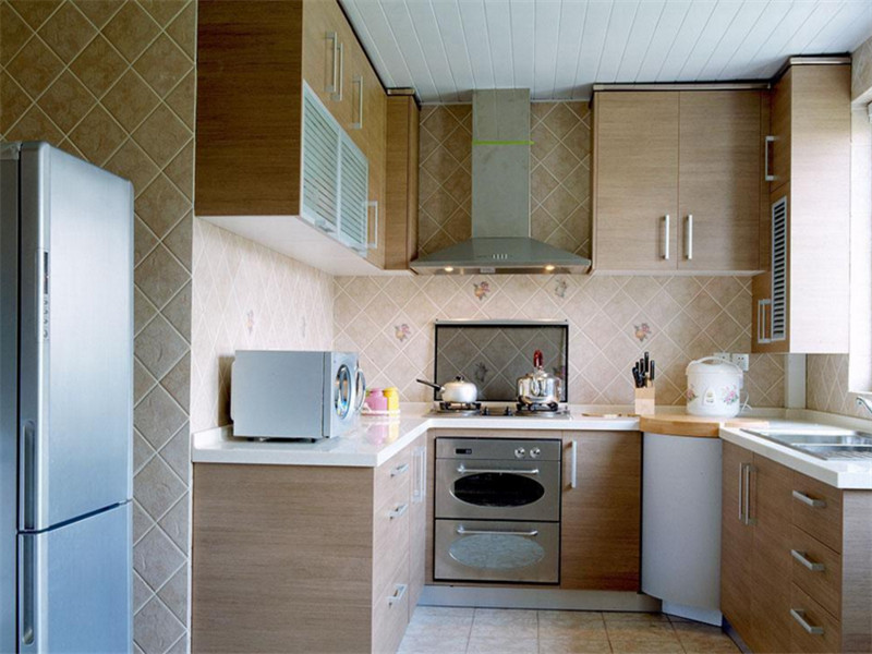 现代厨房木质橱柜装修图