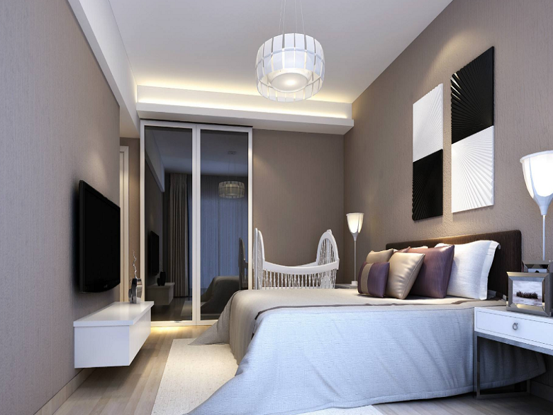 现代风格三居室卧室装修设计效果图