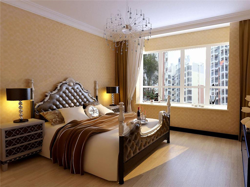 现代温馨卧室带飘窗装设计效果图