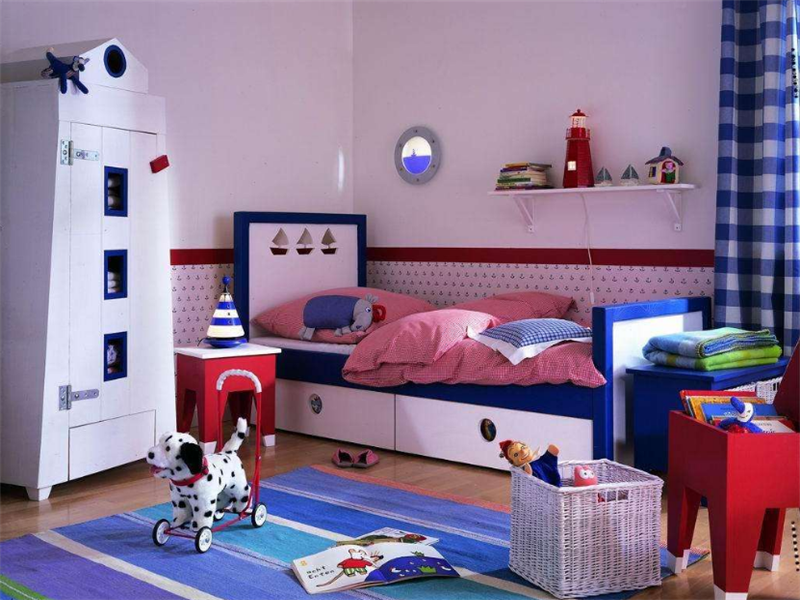 男孩儿童房休息娱乐区域效果设计