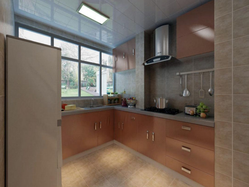 现代开放式厨房装修设计效果图