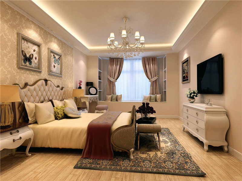 别墅欧式风格卧室装修设计效果图