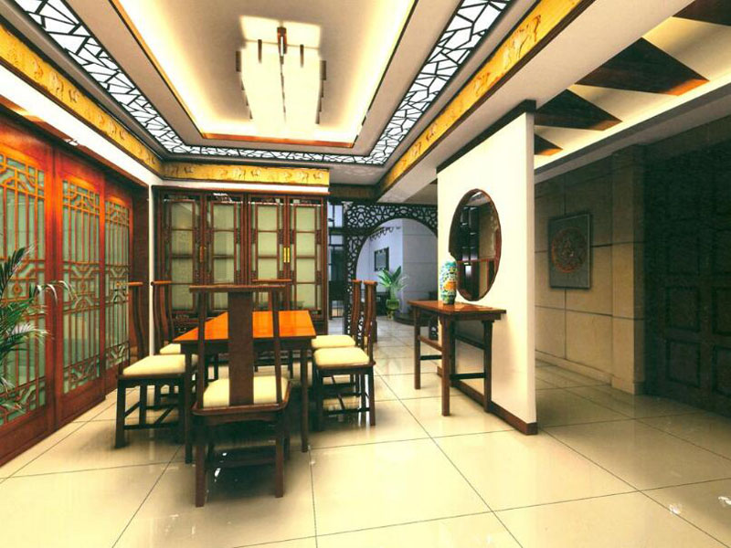 厚重大气的中式餐厅装修效果图