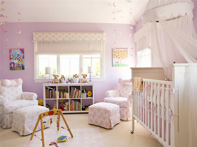 浅粉色儿童房婴儿房设计效果鉴赏