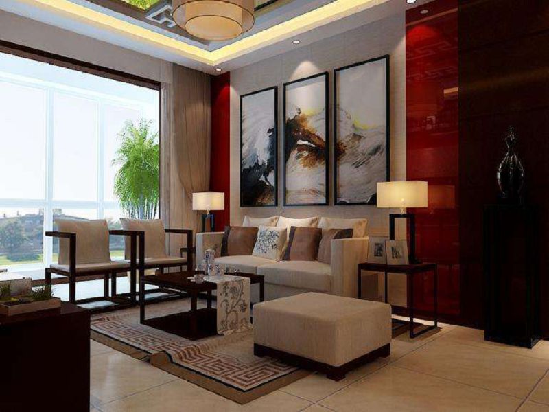 新中式风格客厅沙发背景墙装饰画