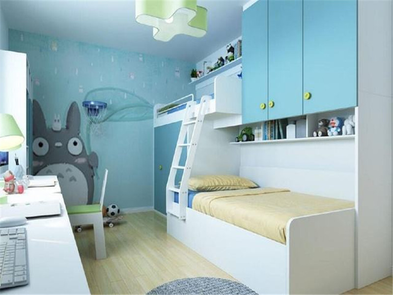 蓝色龙猫卡通儿童房创意装修