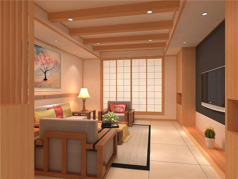 日式原木风格小户型客厅装修效果设计