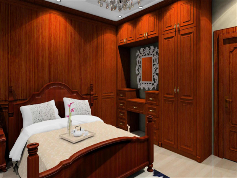 中式风格主卧室组合衣柜效果图