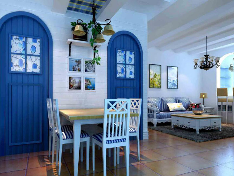 蔚蓝地中海餐厅设计效果图欣赏