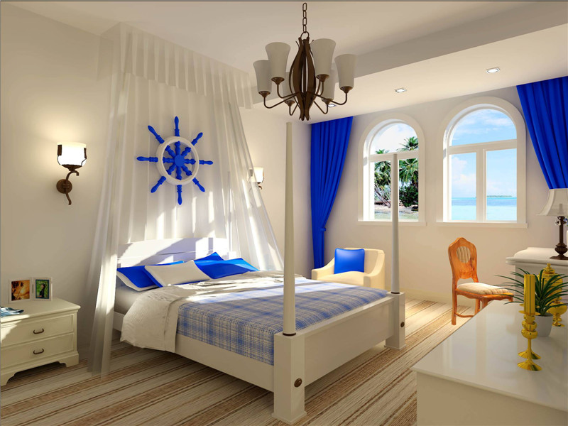 地中海风格新房卧室装修效果图