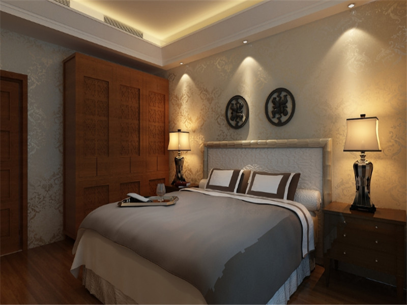 中式风格新房卧室实木衣柜效果图