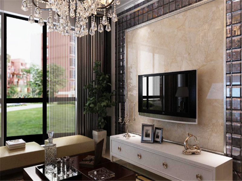时尚现代三居室客厅电视背景墙装修效果图