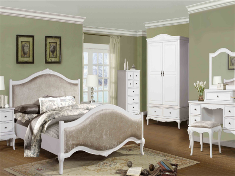 韩式卧室简约白色木质衣柜效果图