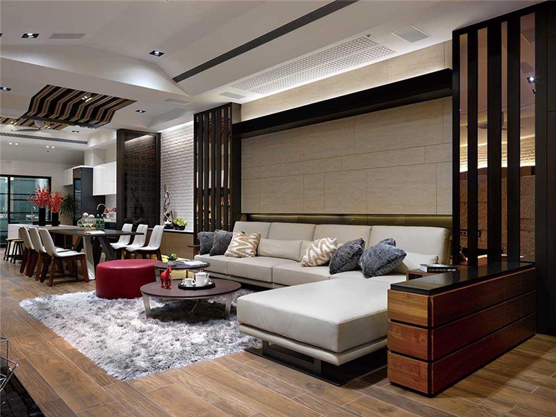 日式与后现代风格相融合的客厅装修效果