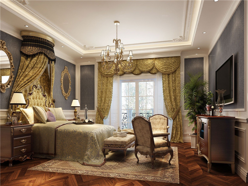 别墅奢华欧式古典风格卧室装修效果图