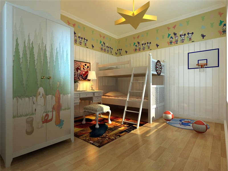 上下双人床童话儿童房装修设计