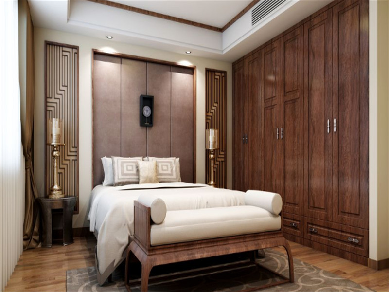 中式风格卧室入墙衣柜设计图