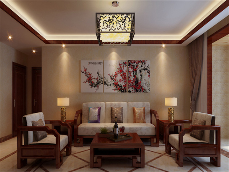 中式客厅沙发背景墙装饰画