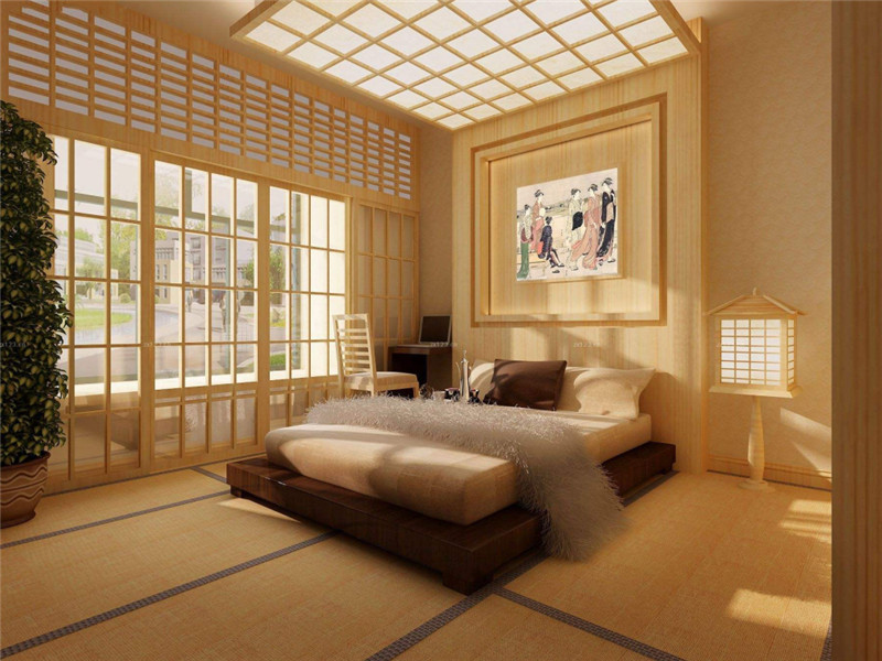 日式三室一厅主卧装修简约风格设计