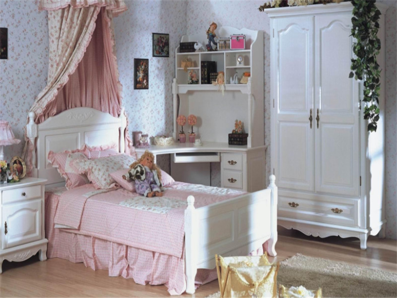 温馨粉色儿童房简约衣柜效果图