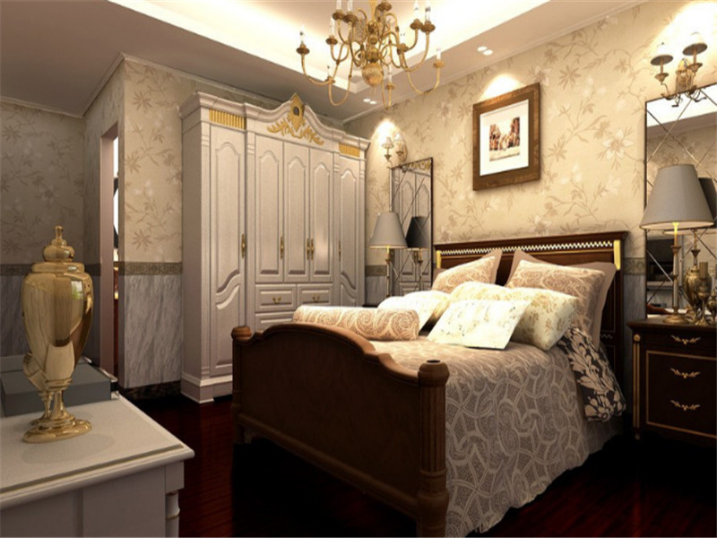 欧式风格主卧室白色衣柜设计图