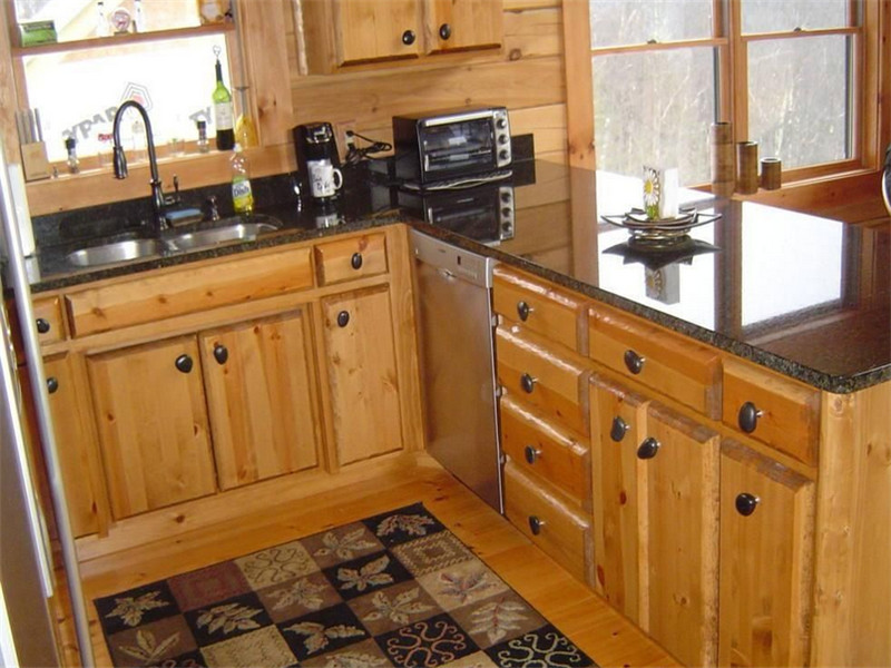 中式厨房木质橱柜装修设计图