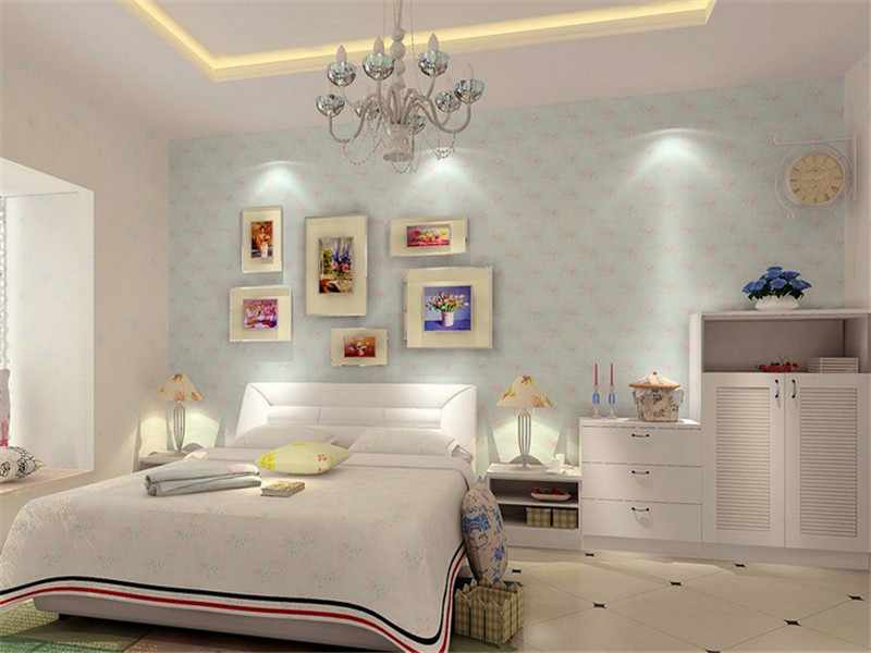 欧式卧室简约墙纸装修效果图