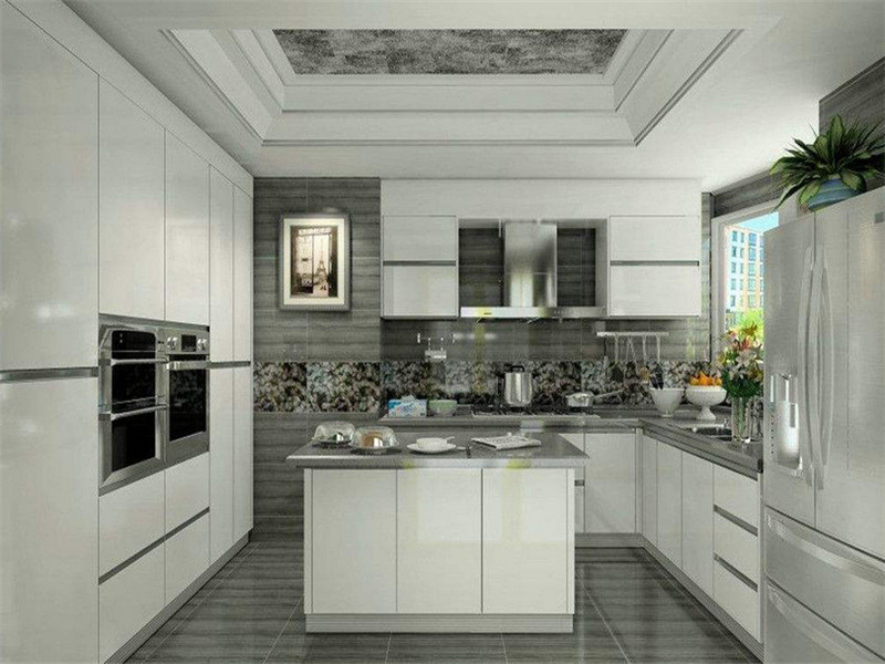 现代欧式厨房整体厨柜颜色效果图