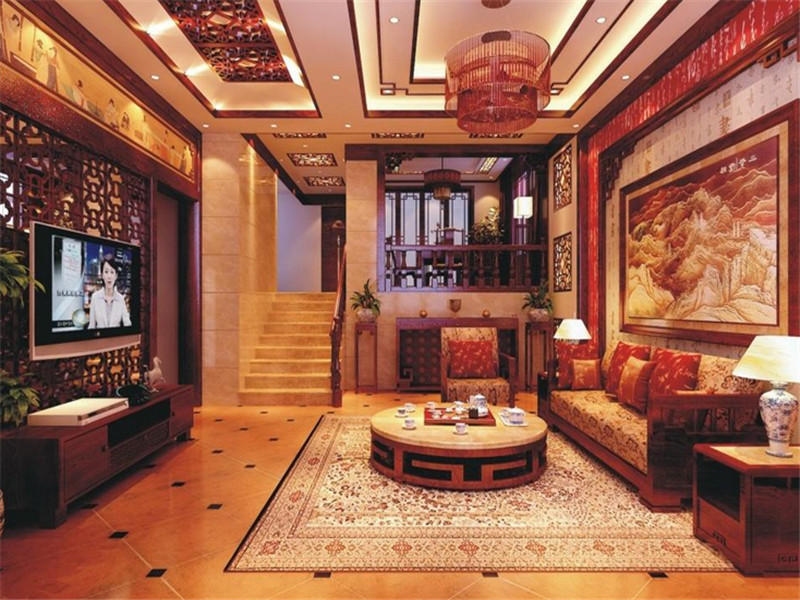 中式小别墅客厅装修效果图