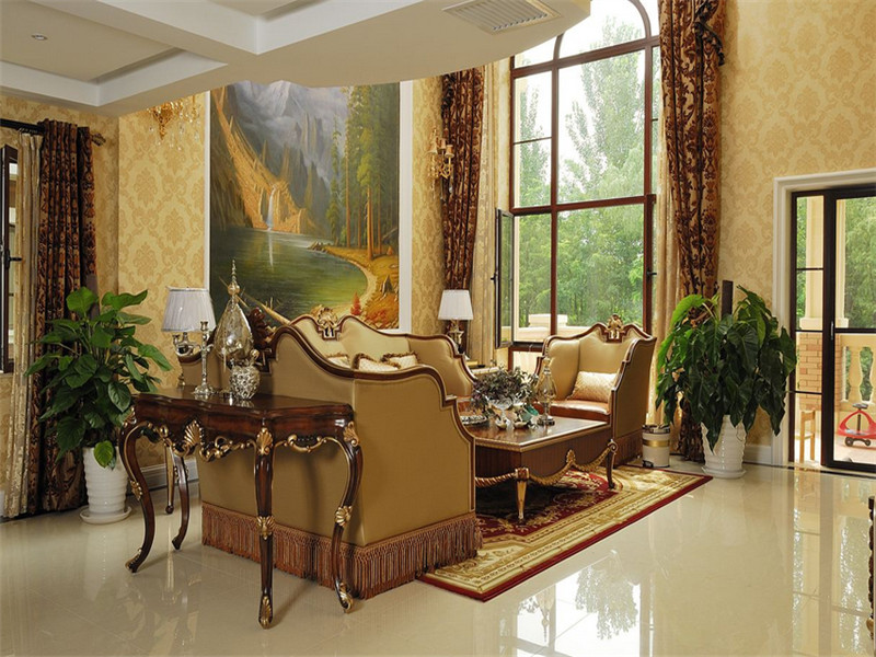 欧式风格客厅沙发背景墙装修效果图