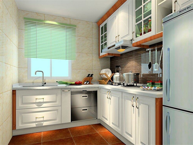 现代欧式小厨房白色橱柜装修效果图