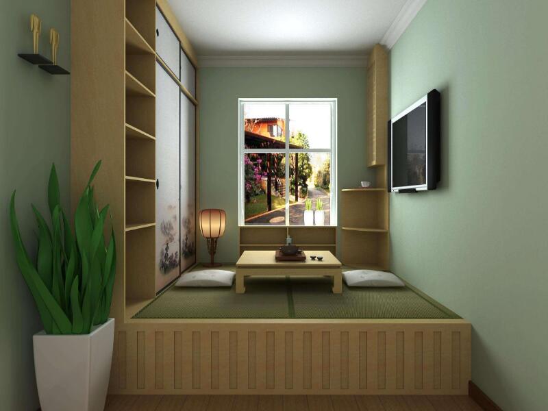  Design sketch of small bedroom tatami decoration