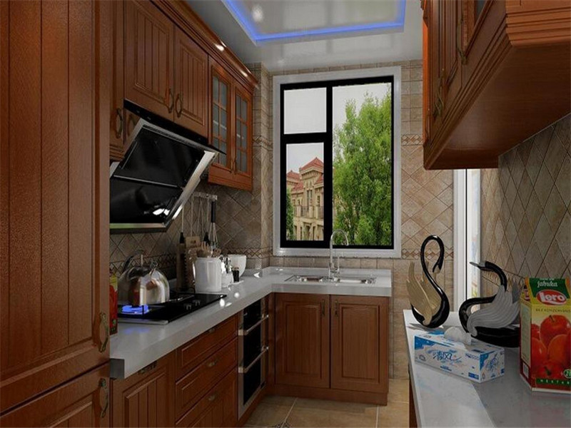  Decoration effect picture of American style garden kitchen cabinet