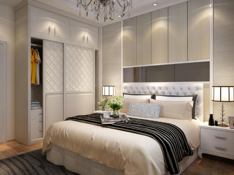  Design sketch of bedroom combined wardrobe