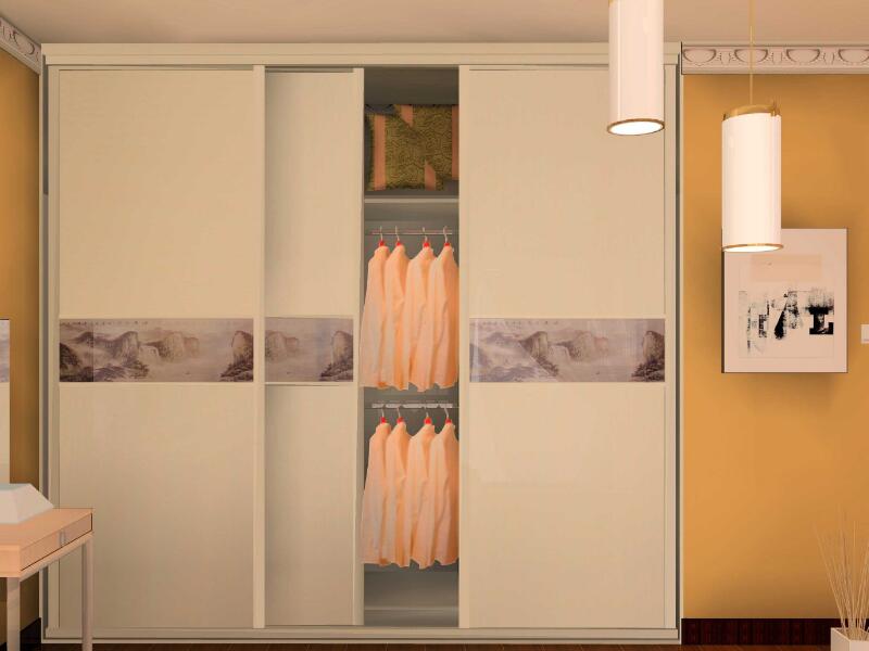  Design sketch of sliding door decoration of bedroom wardrobe