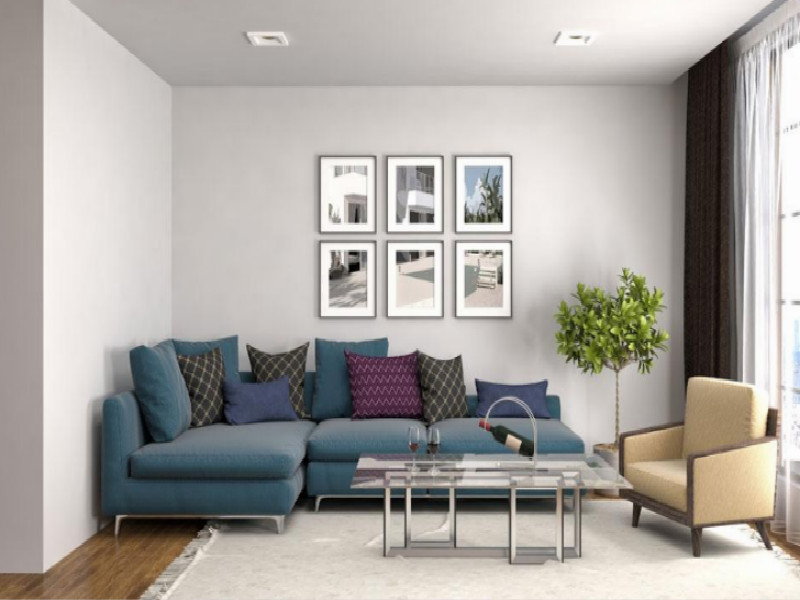 现代简约客厅沙发背景墙装修效果图